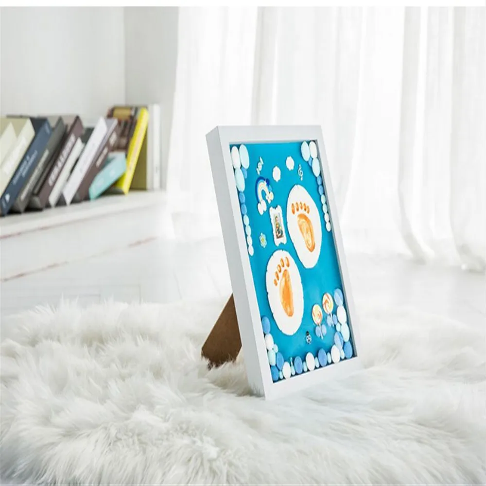 Baby Handmade DIY Hundred Days Handprint Souvenir Photo Frame Baby Souvenirs Newborn Footprint Ink Pad Infant Clay Toy Gifts
