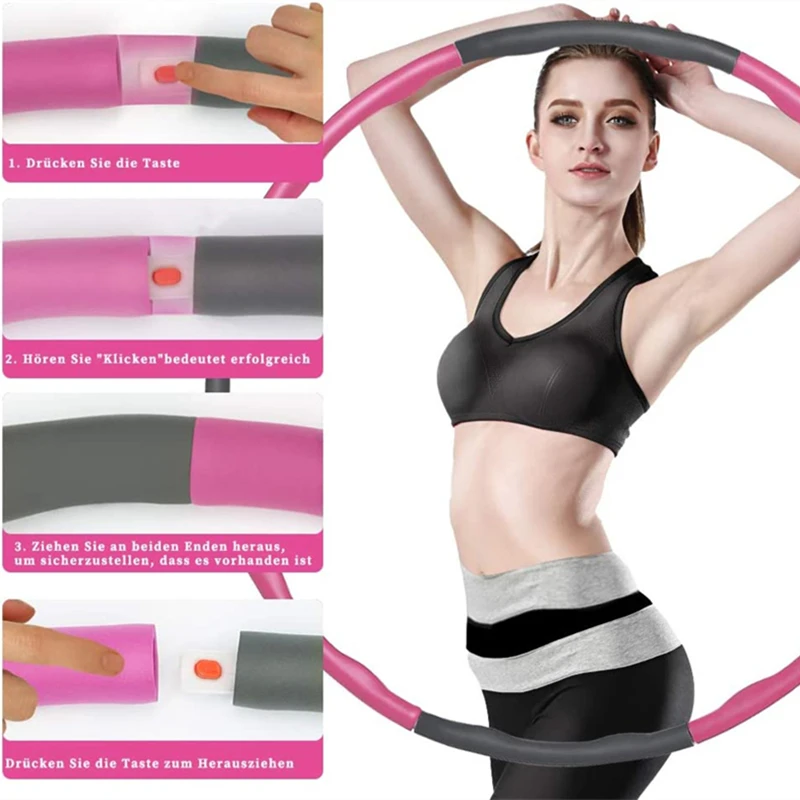 MRACSIY Hula Hoop Fitness pesato per dimagrire 8 segmenti Hula Hoop Rimovibile per Adulti Bambini Ragazzi Donne MRACSIY Hula Hoop Fitness pesato per dimagrire 8 segmenti Hula Hoop Rimovibile per Adulti Bambini Ragazzi Donne