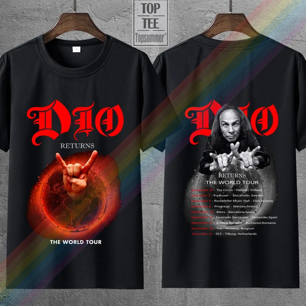 Dio Returns World Tour 2017 T-Shirts Hippie Goth Tshirt Gothic Emo Men'S Cotton Tracksuit Womens Tee Shirt Punk Rock T-Shirt | Мужская