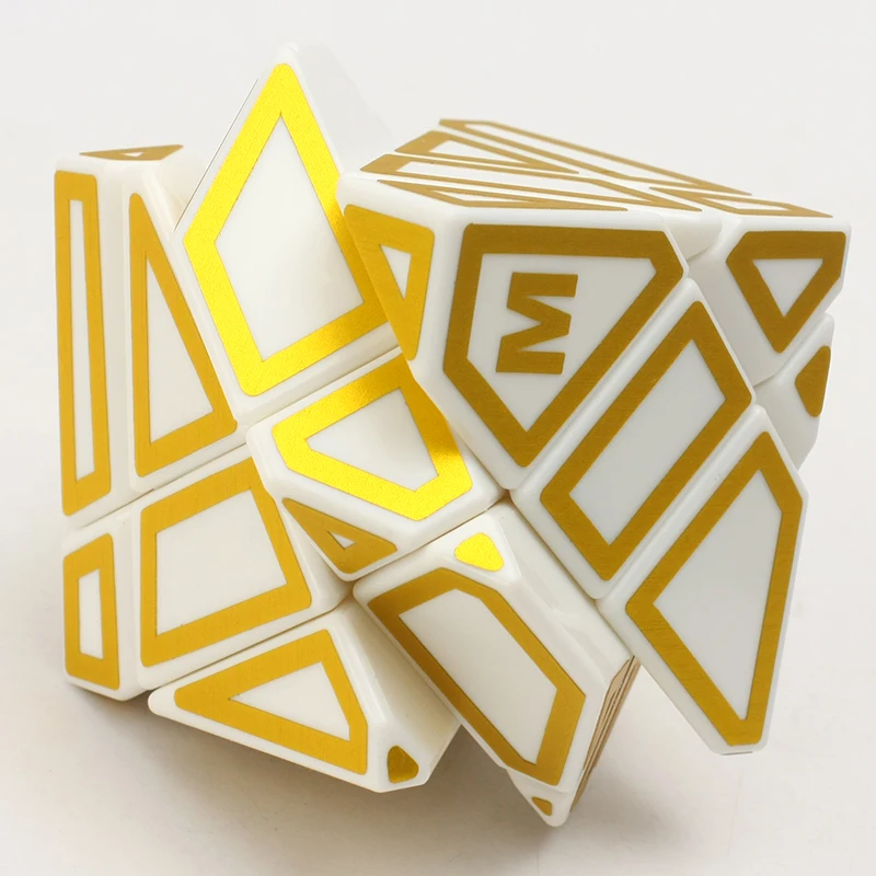gold white Ниндзя 3x3x3 волшебный кубик полый держатель твист наклейка-пазл странной формы Нео Куб скоростной куб Развивающие игрушки нео куб - Цвет: gold white