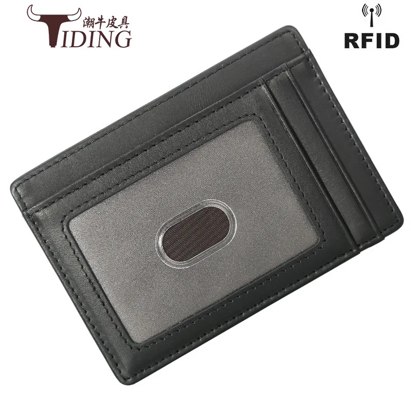 

Tiding New Style Europe And America Natural Leather RFID Anti-Theft Body Hugging Wallet Oil Skin Casual Wallet Card Bit More Car
