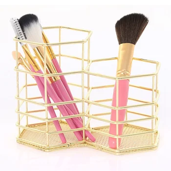 

Rose Gold Wire Net Pencil Holder Multifunctional Iron Mesh Pen Cup Stationery Organizer Desk Sorter For Office Home School