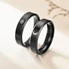 Simple Moon Sun Couple Rings for Lover's Black Stainless Steel Women Men Wedding Ring Valentine's Day Gifts ► Photo 2/6