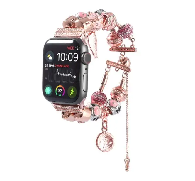 Роскошный ювелирный декоративный ремешок для apple watch, браслет с агатом и драгоценным камнем для iWatch 38 мм 42 мм 40 мм 44 мм Серия 1 2 3 4 - Цвет ремешка: 4