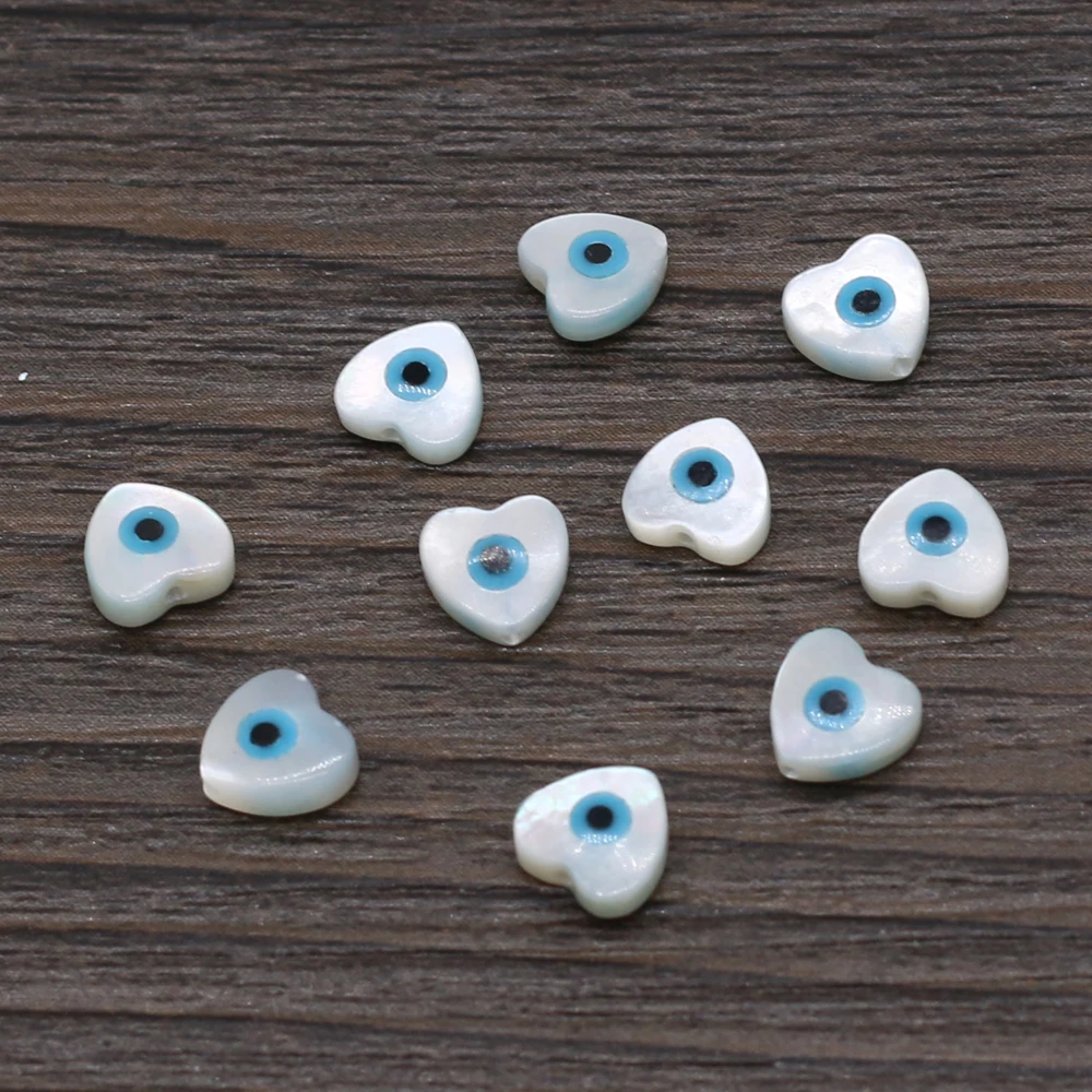 4 Stück natürliche Muschel blau griechisches Auge böser Blick Perlmutt Perlen Charms für DIY Schmuckherstellung Halskette Armband Zubehör – Detail 40