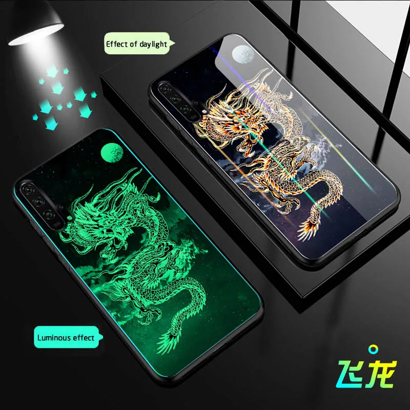 Цветной светящийся стеклянный чехол Aurora Dazzle для телефона huawei P30 Mate 20 P20 Pro Lite Honor 9X 8X