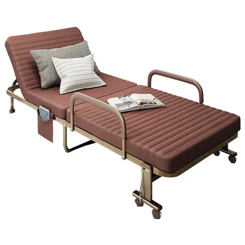 

Lunch Break Folding Bed Single Bed Double Office Lunch Break Portable 1.2 M Marching Accompanying Nap Lounge Chair Simple