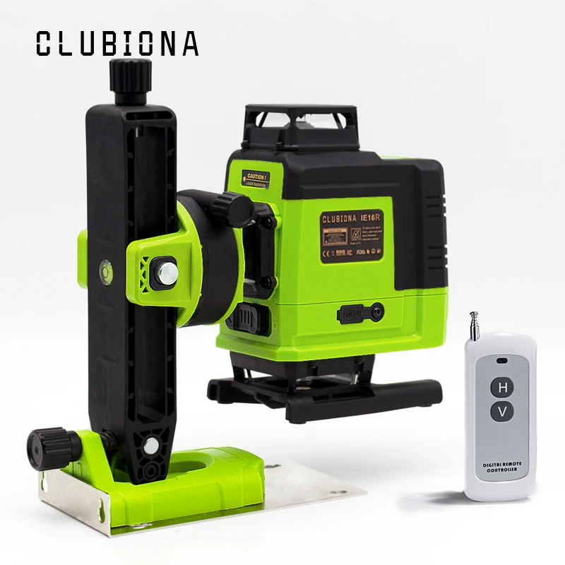 Clubiona IE16R Fall Protection German laser module Floor and Ceiling Super Powerful Green Lines Remote control 4d Laser Level| | - AliExpress