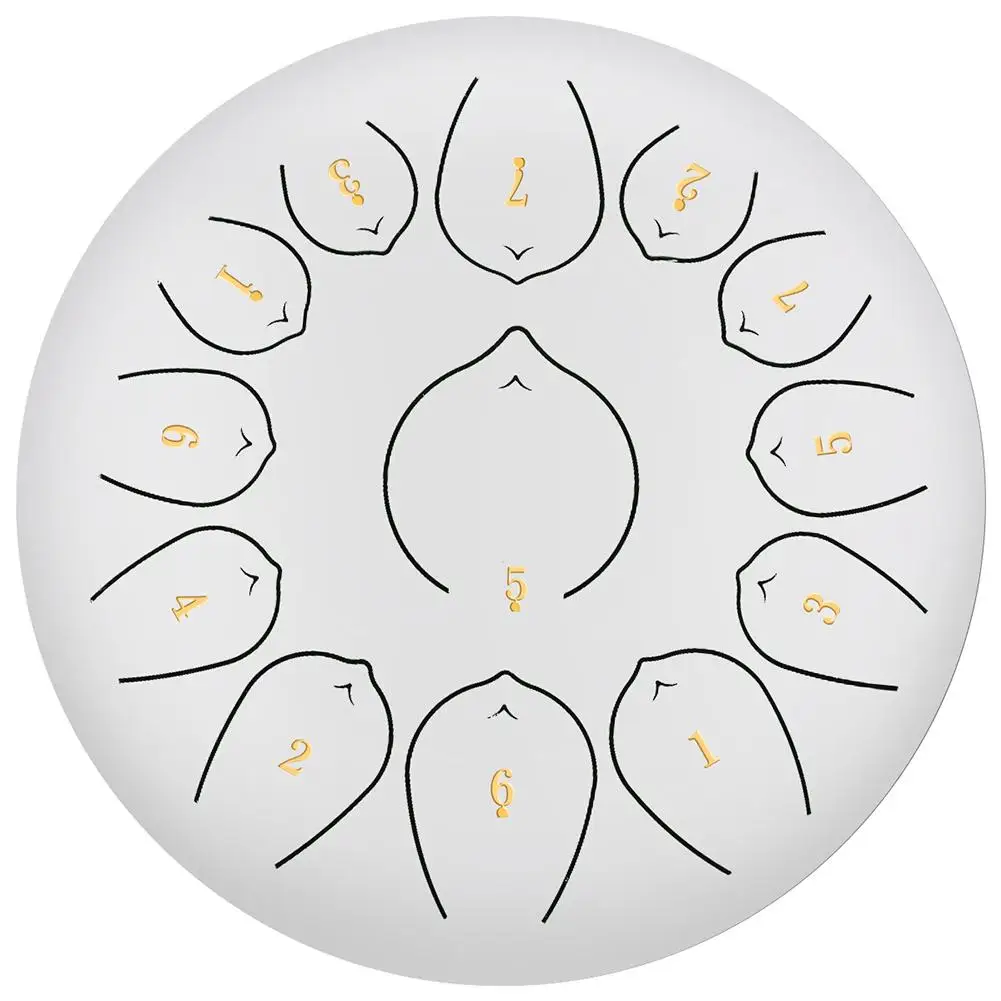 High Quality 12 Inch 13 Note Stainless Steel Tongue Drum Percussion Instrument Lotus Hand Pan Drum With Drum Mallets Carry Bag