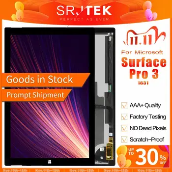 

Srjtek Parts for Microsoft Surface Pro 3 LCD Screen Touch Digitizer Display Pro3 (1631) Panel TOM12H20 V1.1 LTL120QL01 003