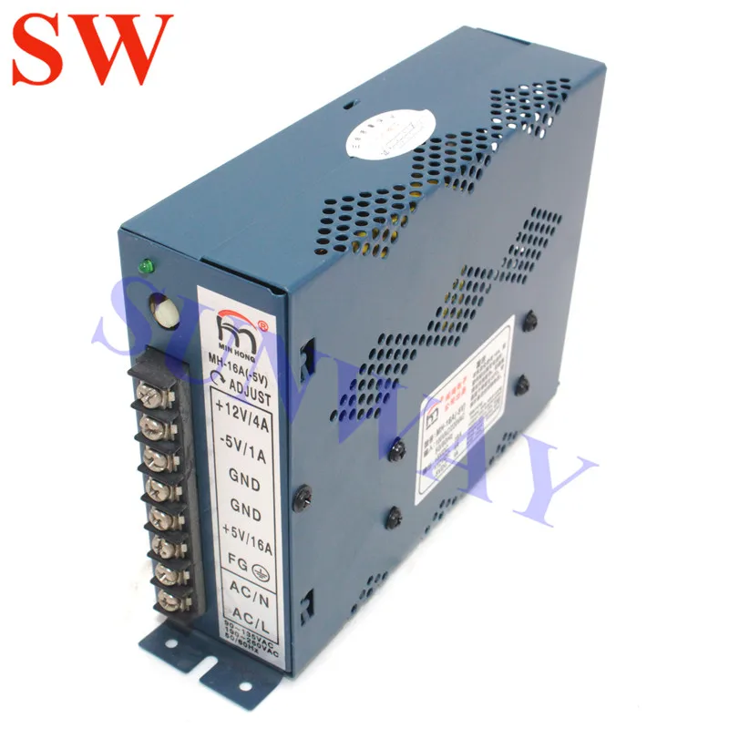 

1P/Lot MH-16A(-5V) Power Supply 5V/16A12V/4A -5V/1A CE Approval for Coin Operaed Game Machine Adjustable SWITCHING Power Supply