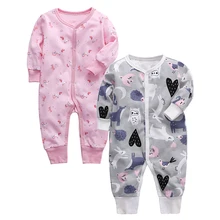 Детская Пижама; комбинезон для новорожденных; комбинезон с длинными рукавами для детей 3, 6, 9, 12, 18, 24 месяцев; хлопковая детская одежда