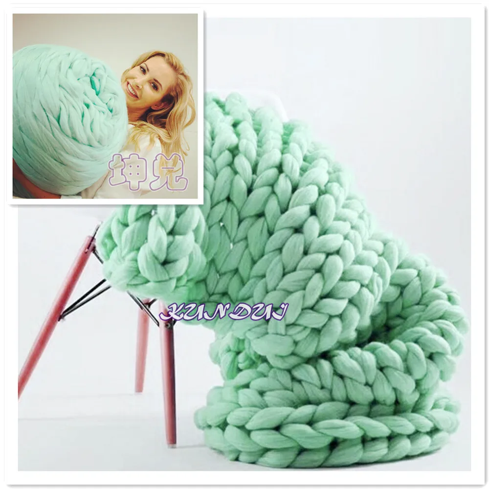 18 видов стилей, новинка, мериносовое одеяло для взрослых, плотное, теплое, ручная вязка, супер плотное шерстяное одеяло, зимнее, супер мягкое, белое, розовое одеяло - Цвет: Light green