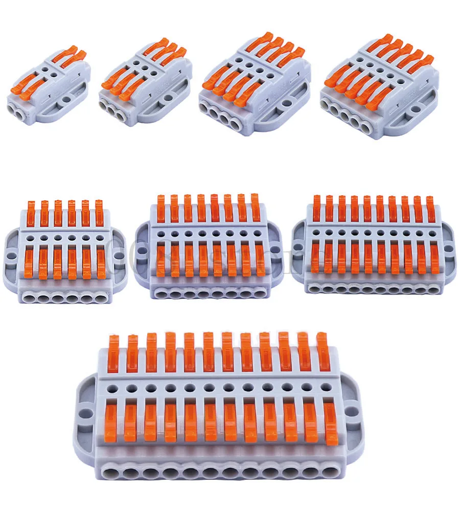 KV223 Connector mini wire connector terminal 1 drag 1 new screw fixing base connector 2-12 bit transparent color connector afbeelding
