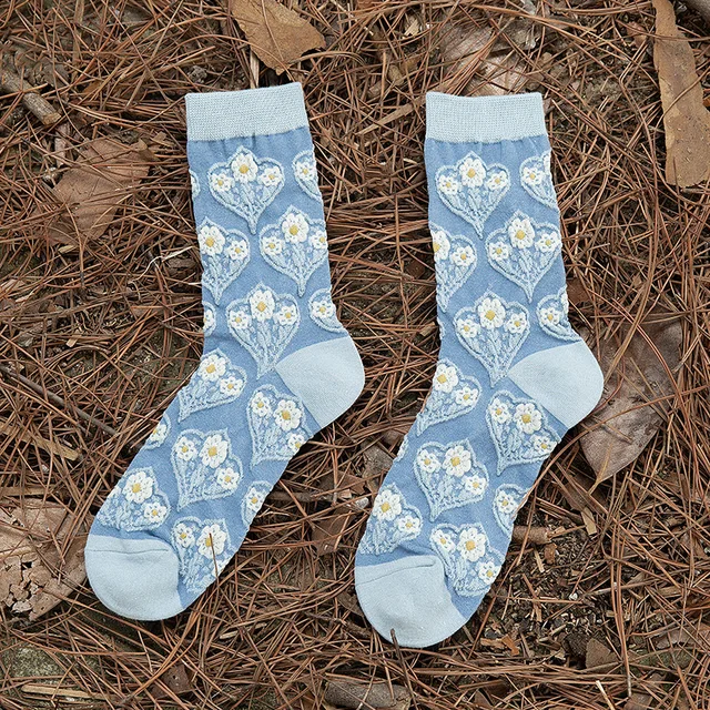 retro 3D relief socks women calcetines mujer harajuku meias korean style skarpetki damskie calcetas designer japan woman sock 6