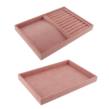 

Stackable Padded Velvet Jewelry Display For Necklaces / Pendants / Bracelet / Rings / Earrings - Pink -2pcs