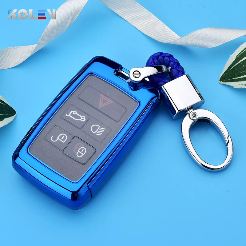 

Plating Soft TPU+PC Car Remote Key Case Cover Holder For Land Rover Range Rover Discovery 5 Sport Evoque For Jaguar 2018 2019