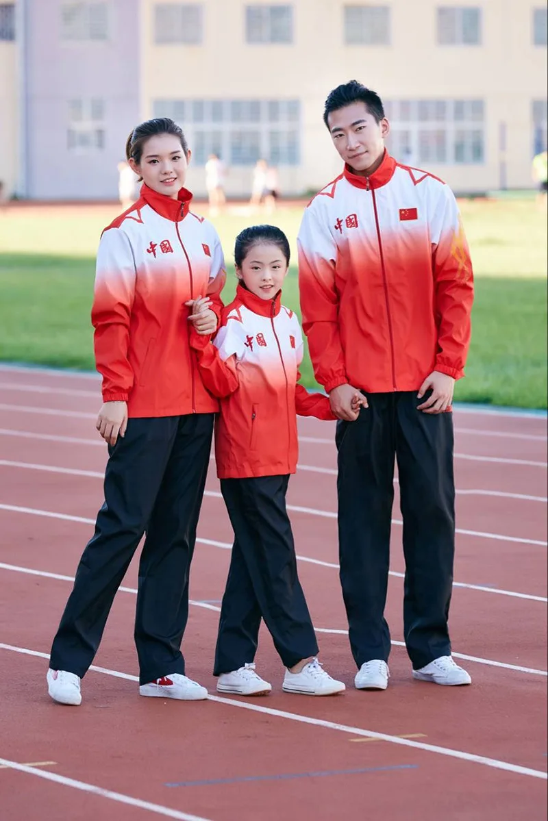 

Spring And Autumn National Team Sports Set Long Sleeve Men And Women School Uniform Sports Will Receive Service Uniform