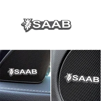 

4pcs speaker aluminum 3D sound letter stickers for SAAB 9-3 93 9-5 9 3 9000 9 5 car styling Accessories