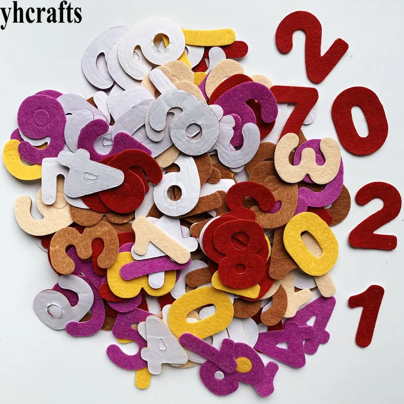 150PCS/LOT.0-9 numbers felt stickers Teach your own Self learning Kindergarten crafts ornament Early educational toys | Дом и сад