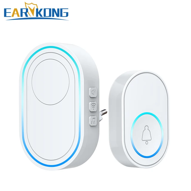 Intelligent Wireless Doorbell Home Welcome Doorbell Waterproof 300m Remote Smart Door Bell Chime EU UK US Plug Optional 1receiver 1button B