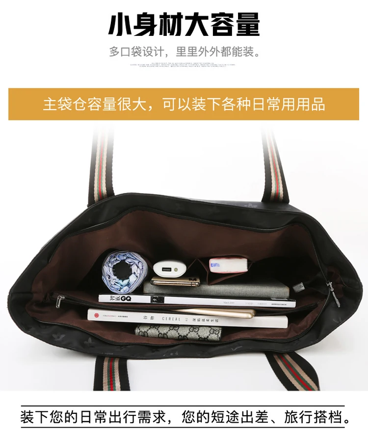 New simple canvas bag commuter shoulder diagonal bag waterproof Oxford cloth nylon handbag large capacity tote bag handbag