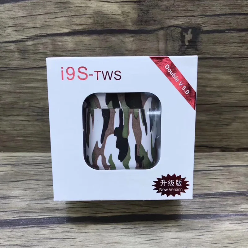 Красочные i9s tws Беспроводные наушники с микрофоном, гарнитура Bluetooth чехол с крышкой и узором спортивные наушники с зарядный Чехол для мобильного телефона Samsung Xiaomi Huawei pk i7s