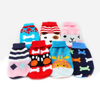 

Winter Cartoon Dog Clothes Warm Christmas Sweater For Small Dogs Pet Clothing Coat Knitting Crochet Cloth Jersey Perro 20E