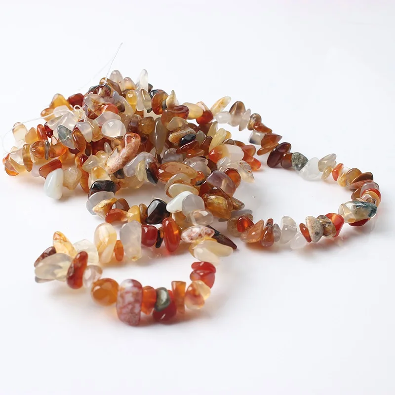 Lanli 5x8 мм/общая длина 80 см кристалл гравий нерегулярный натуральный камень Бусины Подходит для DIY модный браслет Аксессуары для ожерелья - Цвет: hong manao