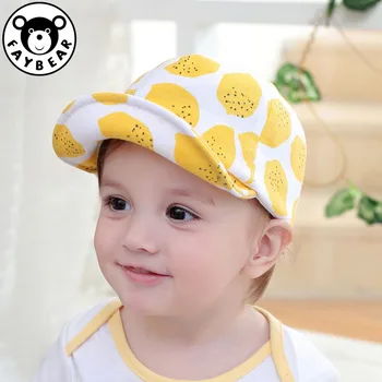 

Print Lemon Fashion Children Hats Cute Cotton Baby Hat Summer Caps For Girls Boys With Soft Brim For 6-18 Months 1 Pc