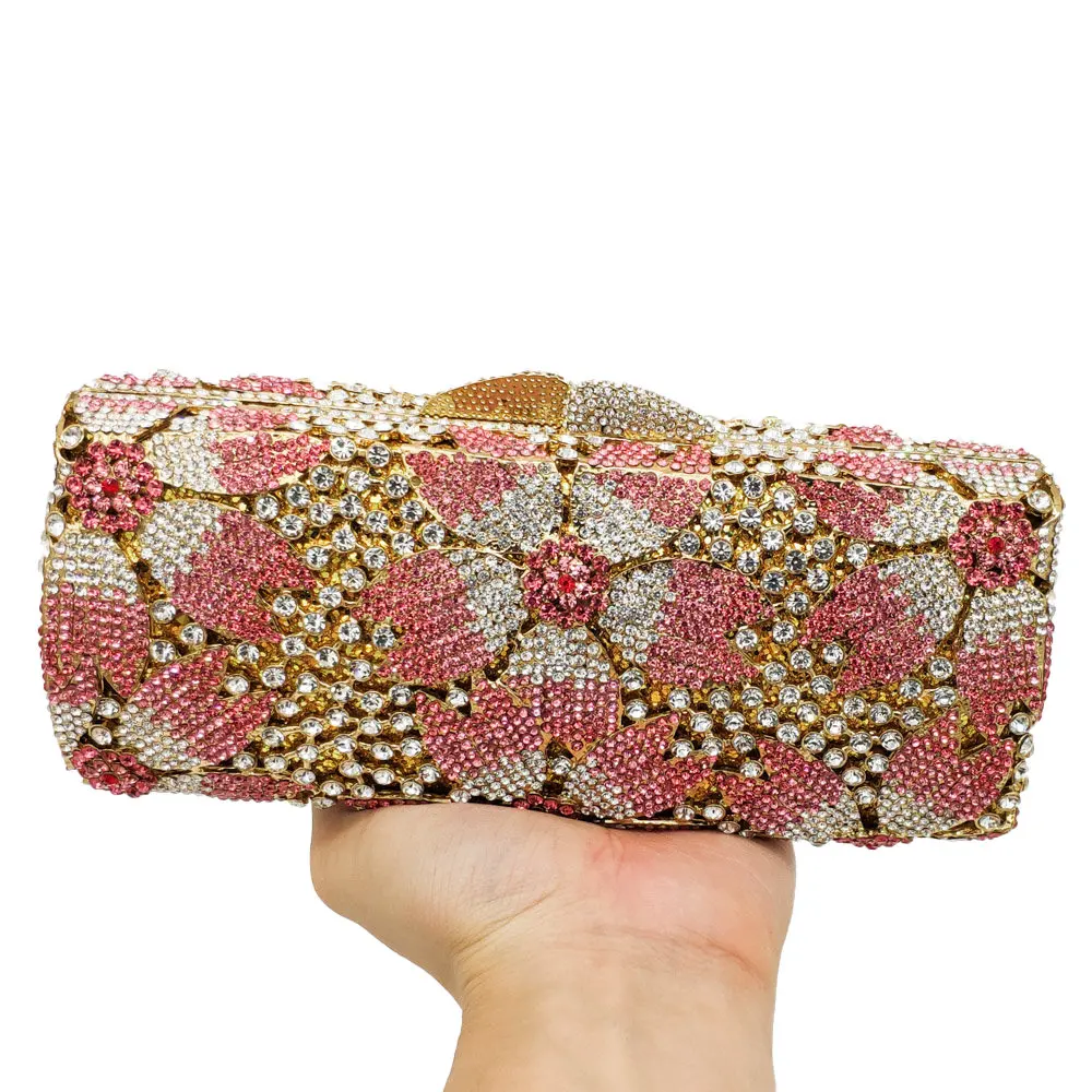 Женский ажурный клатч Boutique De FGG вечерние сумочки и кошельки с кристаллами цветами
