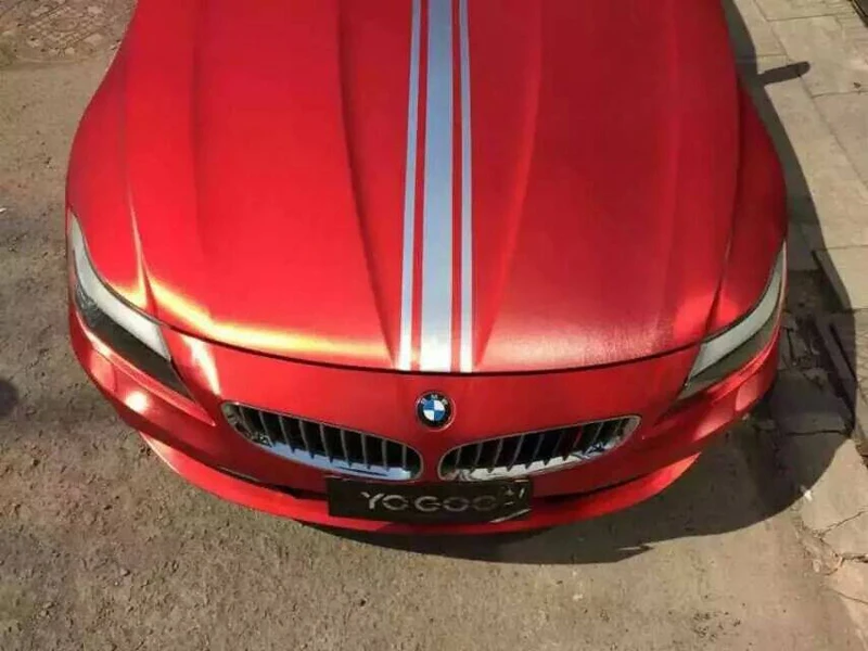 Red Brushed Metallic Vinyl Film-3