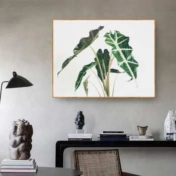 

Elephant Ear Green Plant Poster Art Canvas Poster Living Room Home Wall Decor (No Frame)
