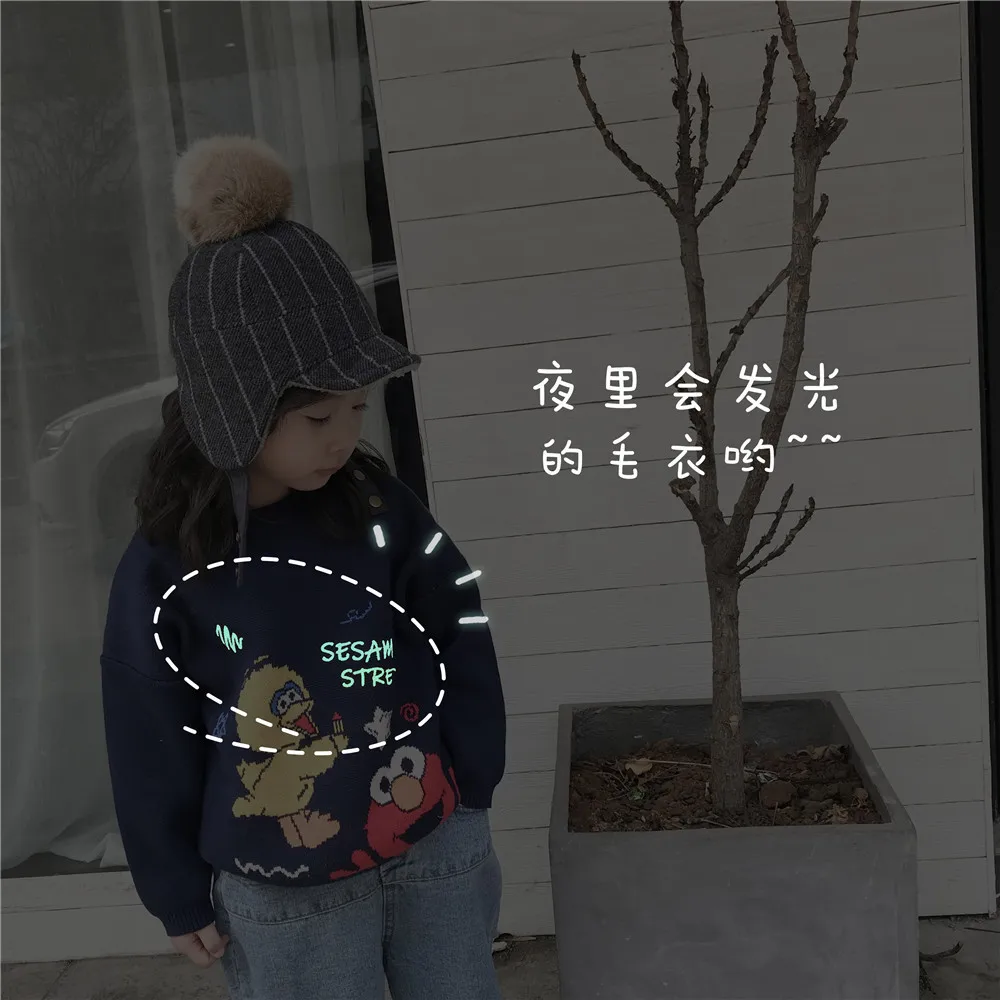 Tonytaobaby/осенне-зимнее платье новая одежда для маленьких мальчиков и девочек свитер с вышивкой в ночную погоду Детский свитер