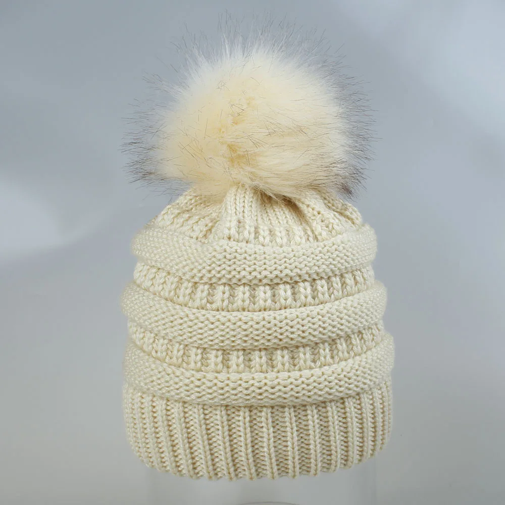 Теплая зимняя вязаная шапка skullies beanies, женская брендовая Высококачественная зимняя женская Лыжная шерстяная меховая шапка с помпонами, вязаные шапки