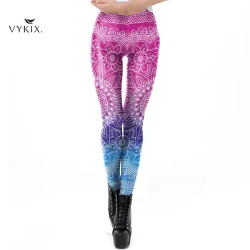 

Pink Leggings Mandala Printing Leggings Sport Women Fitness High Waist Leggings Ankle Outside Vintage Womens Leggings Pants