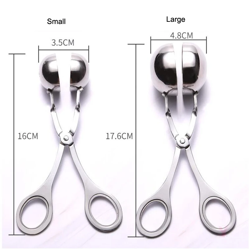 Stainless Steel Meatball Maker Spoon Kitchen Tools Shrimp Balls Mold Digging Ball Spoon DIY Meat Snack Foods Fish Balls Tools