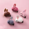 Korean Children's Hair Clips Cute Rabbit Elastic Hair Rubber Bands Winter Plush Bunny Hairpins Headband Girls Hair Accessories ► Photo 1/6