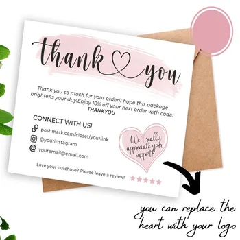 

Personalize LOGO Business Thank You Card Thanks For Your Purchase Card | Seller Thank You |Customer Thank You