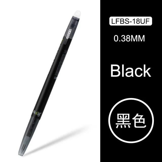 10 шт Pilot FRIXION стираемая гелевая ручка LFBS-18UF тонкая ручка 0,38 мм 20 цветов - Цвет: Черный