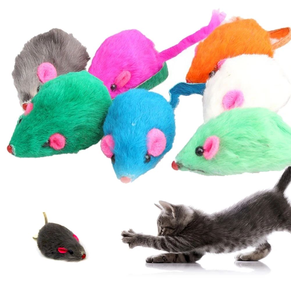 

Random 4.5cm Creative Pet Toys Colorful Interactive Rabbit Fur False Mouse Pet Cat Toys Mini Funny Playing Toys For Cats Kitten