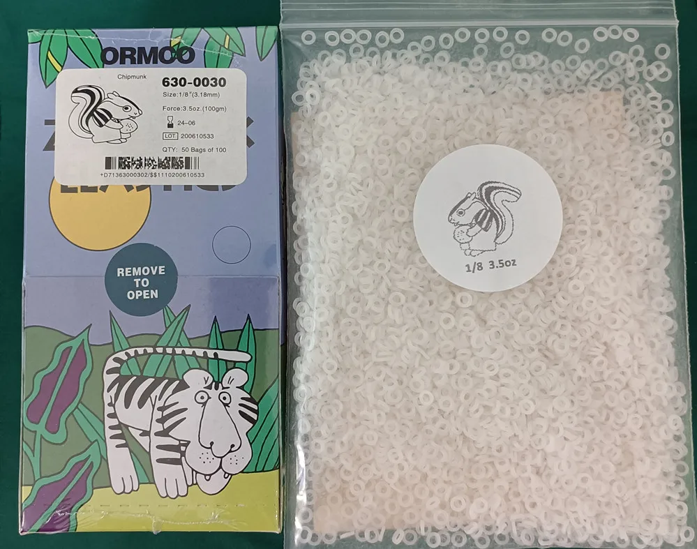 ORMCO Zpak Elastics Dental Orthodontic Elastic Ties Clear Retainer Invisable Aligner 3.5OZ 1/8