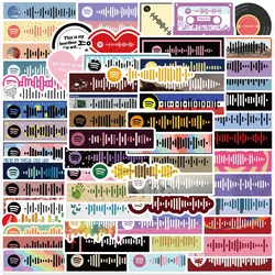 10/30/68pcs Dessin Animé Coloré Note Musicale Graffiti Autocollants Esthétique Guitare Téléphone Portable Bagages Voiture Enfants Jouet Autocollants 