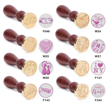 

Retro Wax Seal Antique Sealing Wax Stamp Wood Handle for Envelope DIY Decorative Ancient Craft Wax Seal Stamp Decor