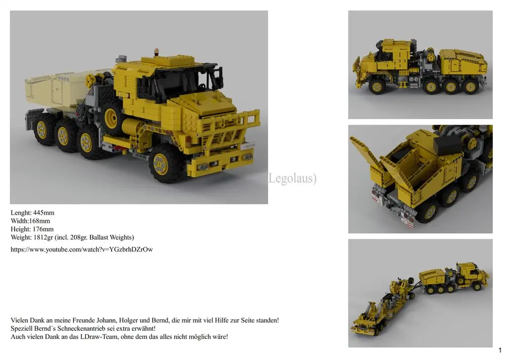 MOC 34732 Oshkosh M1070 Civil Version Tractor with Heavy Duty Trailer by Legolaus