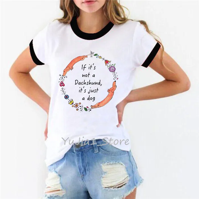 A woman needs a Dachshund funny t shirts women graphic tee shirt femme dog lover t shirt animal print white t-shirt summer tops - Цвет: Y81617 B