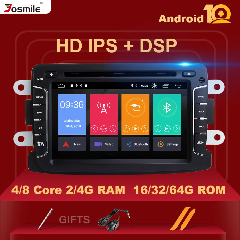 Автомагнитола IPS 4 Гб 1 din Android 10 DVD для Dacia Логан Duster Sandero Renault Captur/Lada/Xray мультимедиа | Мультимедиаплеер для авто -1005001325059747