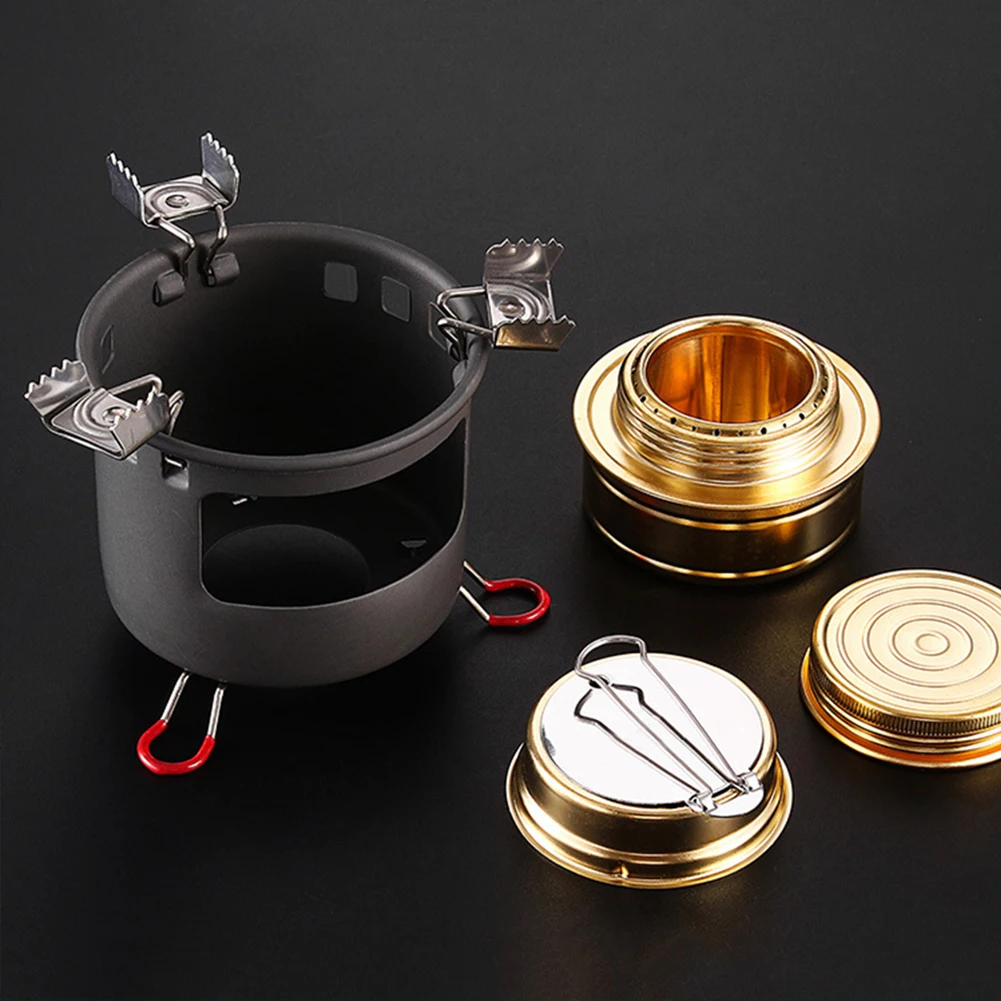 

Outdoor Hiking Camping Mini Spirit Alcohol Stove W/ Stand Cooking Supply Camping Accessories