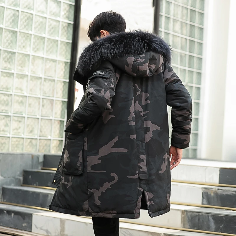

High Quality -40Celsius Down Jacket Warm Men's Winter Thick Snow Parka Overcoat Camouflage White Duck outdoor men's down jacket