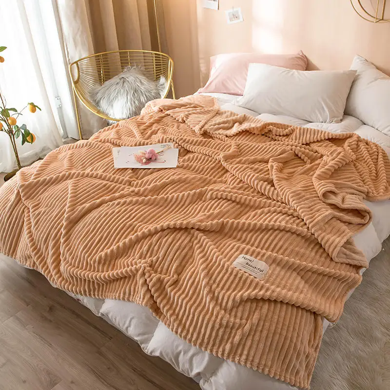Одеяло s на кровати сплошной желтый цвет толстый и Балаклава Флисовая фланель кораллового цвета одеяло 300GSM Тау одеяло s